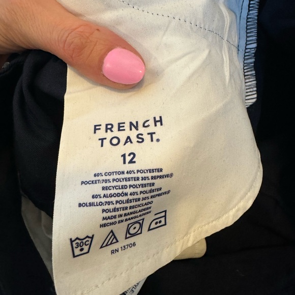 2 FOR $25 Girls French Toast Shorts Navy Khaki Uniforms LOT OF 2 12 NEW - Picture 4 of 5